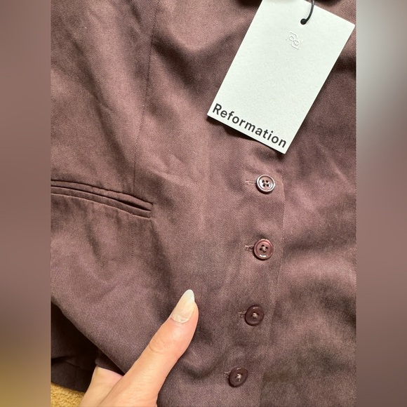 🍂NWT Reformation Alistair Halterneck Button-Up Vest - Picture 9 of 13